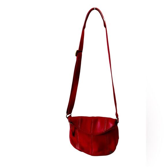 The Sak Red Leather Deena Foldover Crossbody Bag - Picture 1 of 15